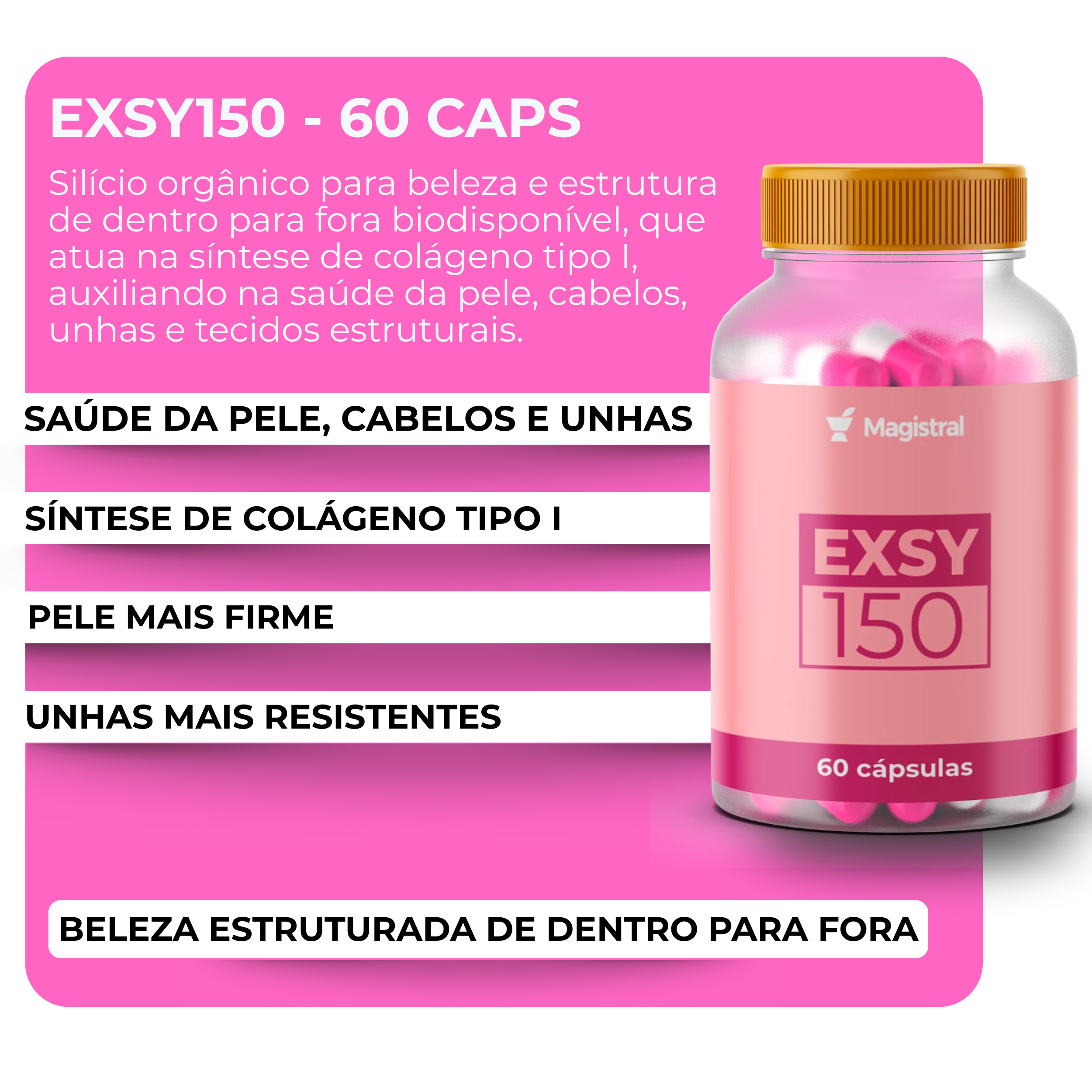 EXSY150 - 60 caps- EXSY.NUTR!MENT - (cabelos, unhas e pele)